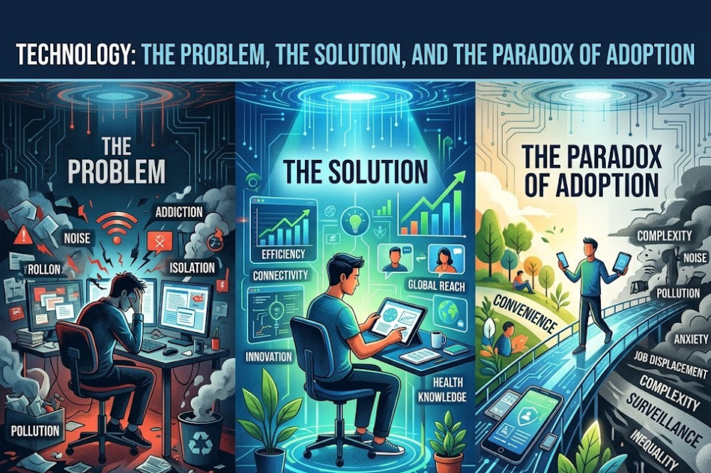 Technology: The Problem, The Solution, And The ParadoxOf Adoption